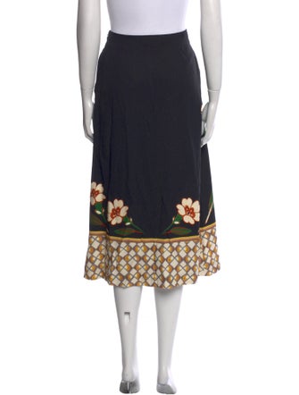 La DoubleJ Floral Print Midi Length Skirt