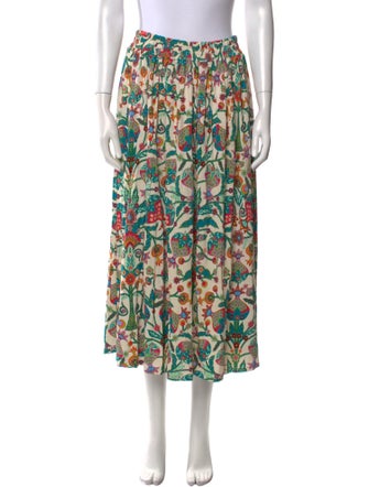 La DoubleJ Floral Print Midi Length Skirt