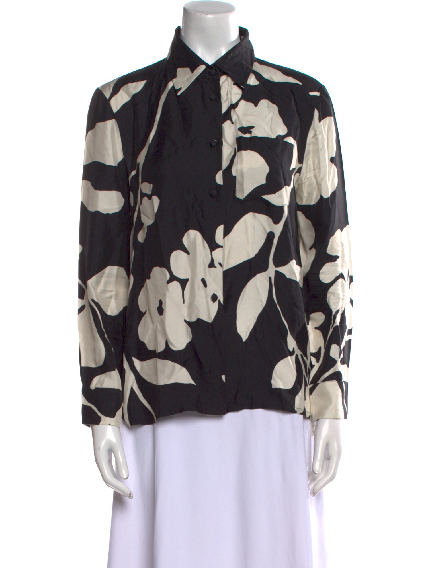 La DoubleJ Silk Printed Button-Up Top