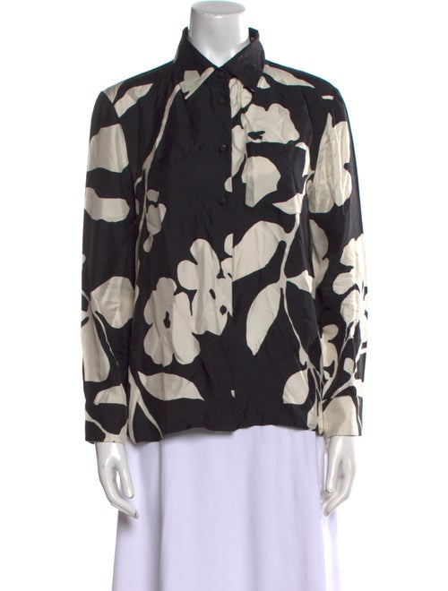 La DoubleJ Silk Printed Button-Up Top