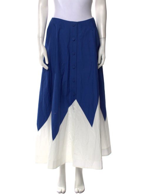 La DoubleJ Colorblock Pattern Midi Length Skirt