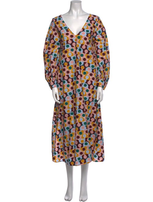 La DoubleJ Polka Dot Print Midi Length Dress