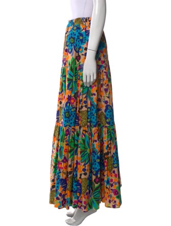 La DoubleJ Floral Print Midi Length Skirt