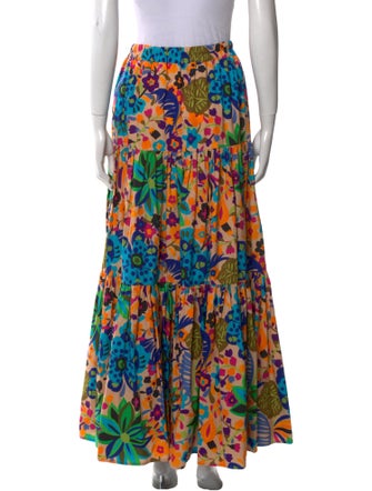 La DoubleJ Floral Print Midi Length Skirt