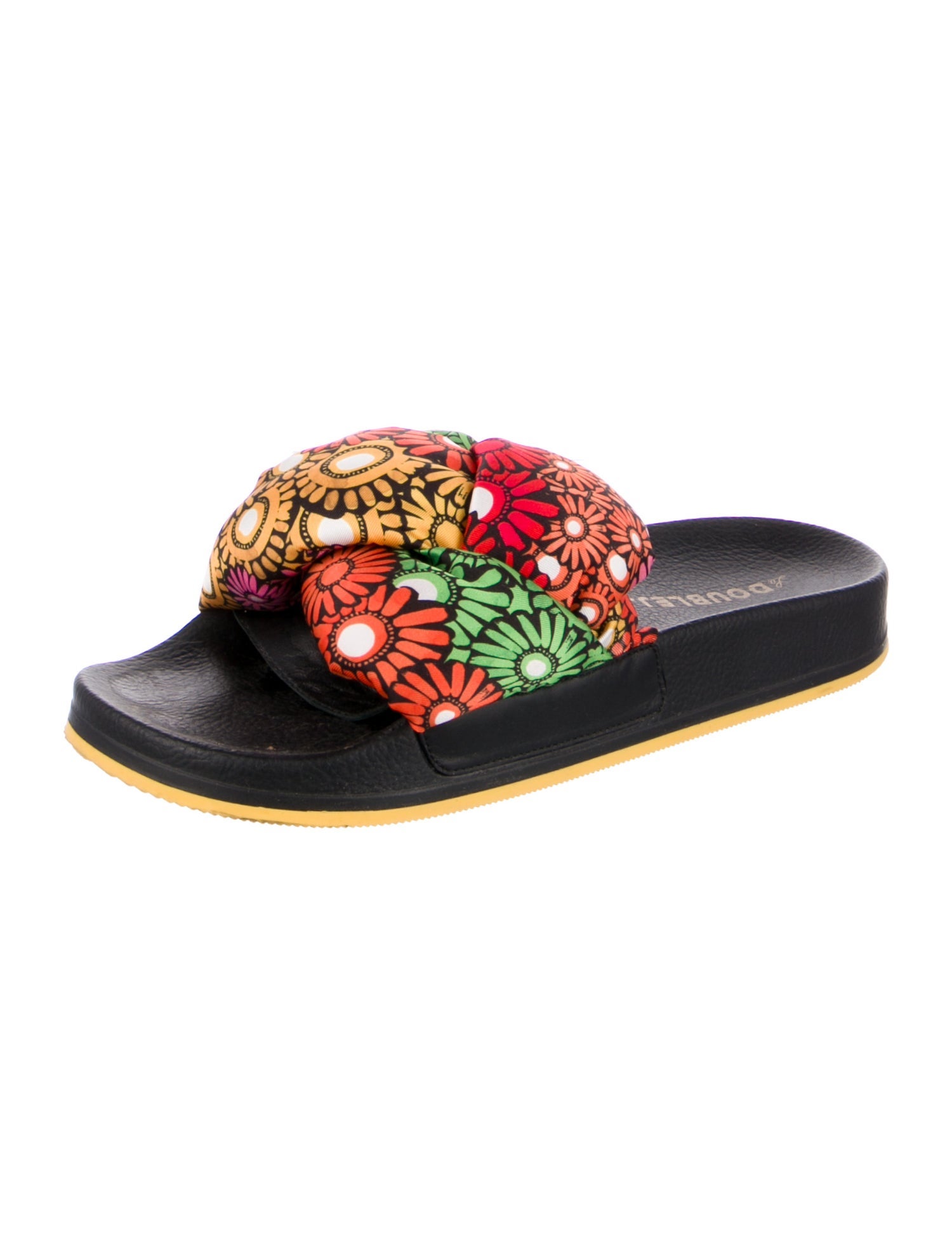 La DoubleJ Floral Print Slides