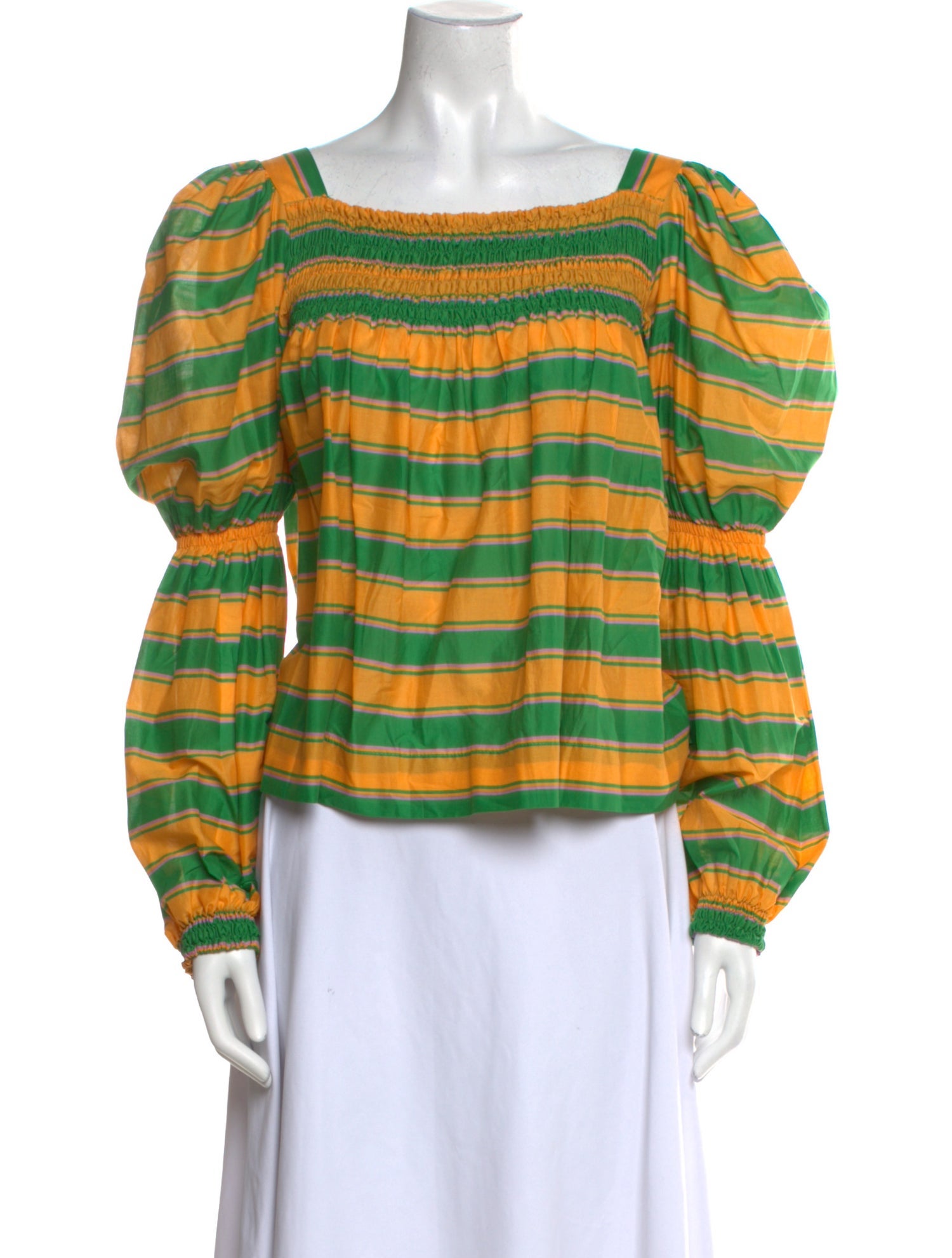 La DoubleJ Striped Square Neckline Top