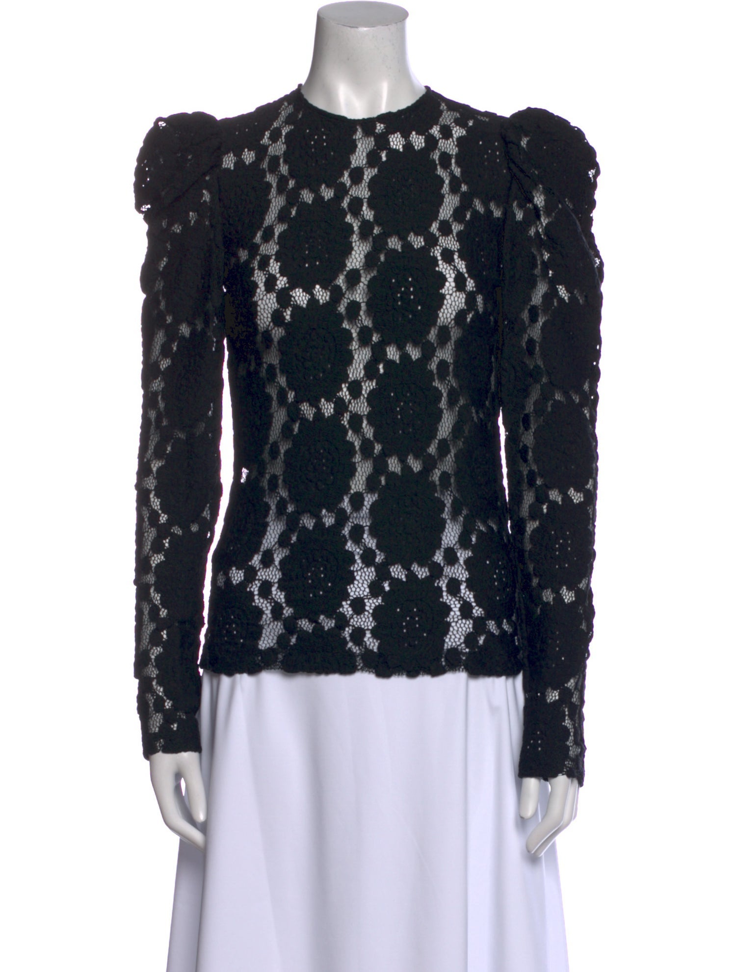 La DoubleJ Lace Pattern Crew Neck Blouse w/ Tags