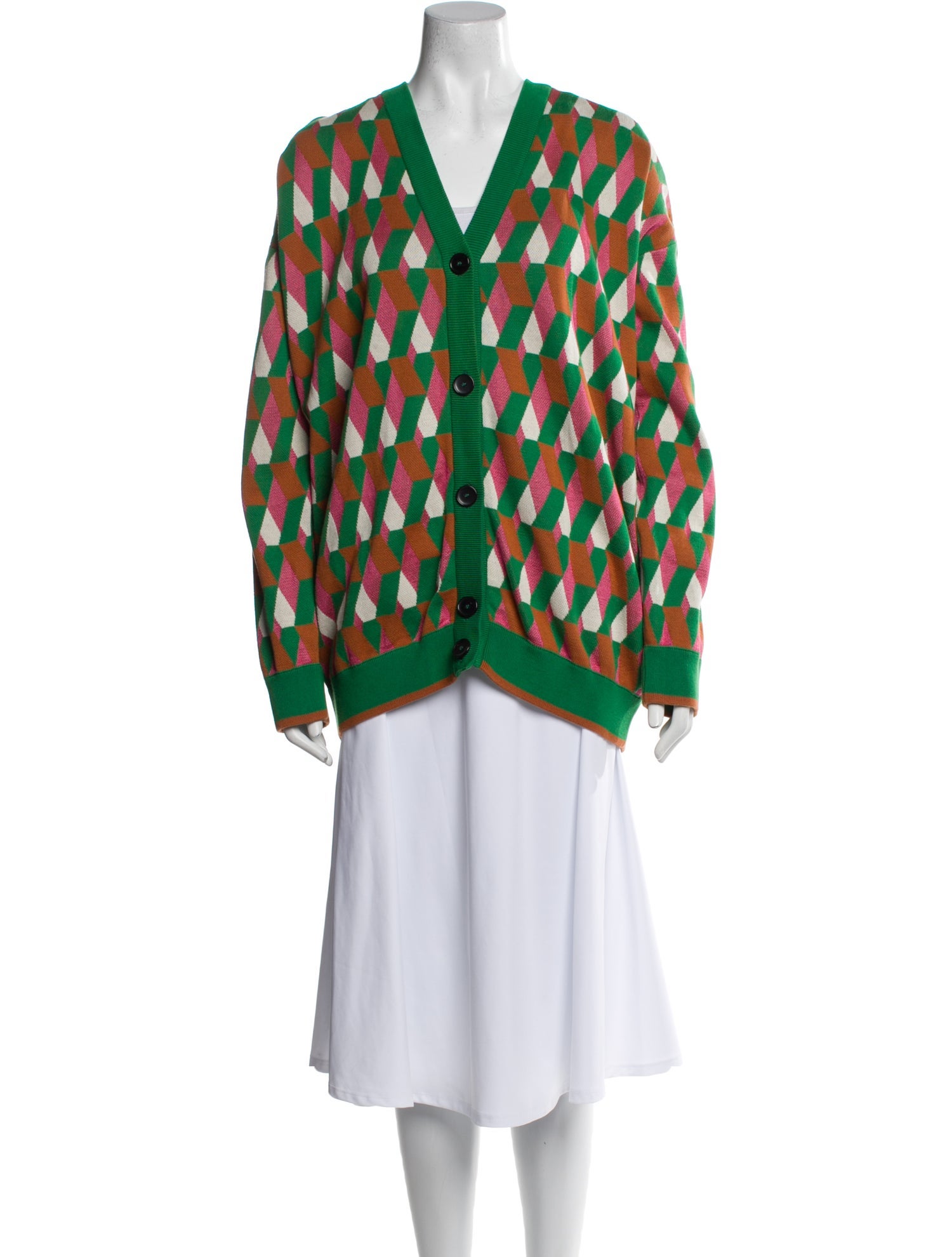 La DoubleJ Printed V-Neck Sweater