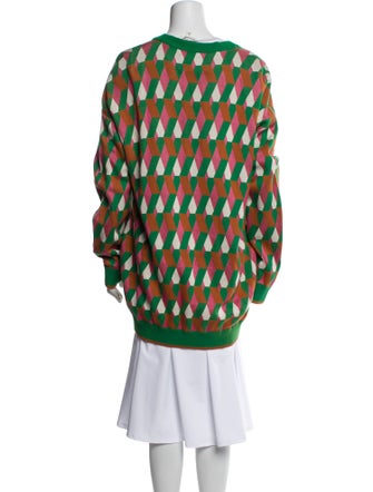 La DoubleJ Printed V-Neck Sweater