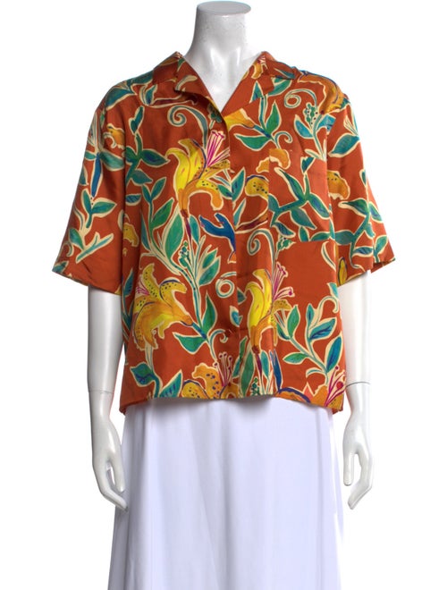 La DoubleJ Printed V-Neck Blouse