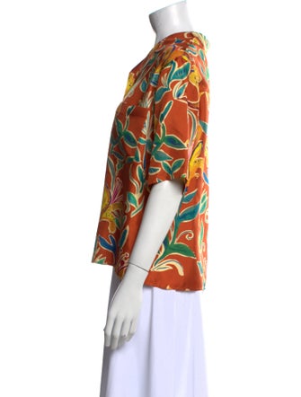 La DoubleJ Printed V-Neck Blouse