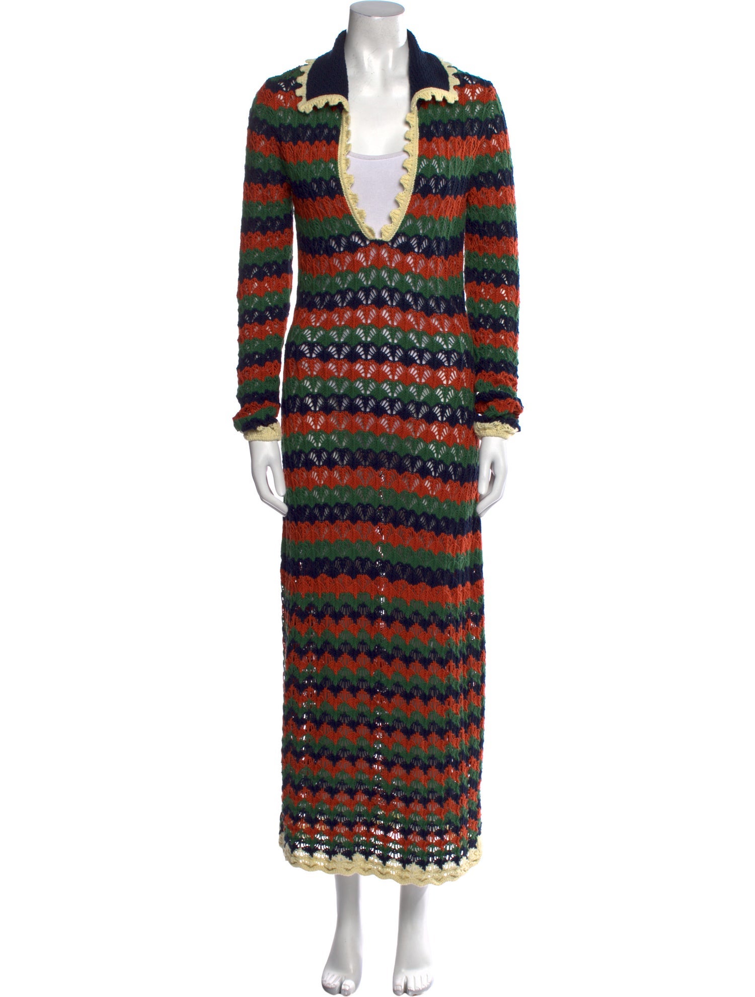 La DoubleJ Striped V-Neck Sweater