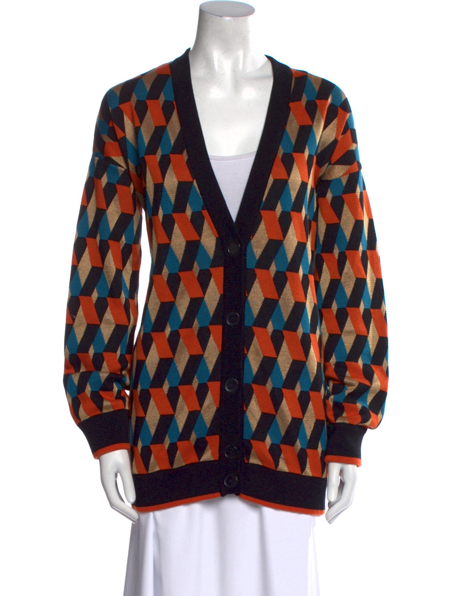 La DoubleJ Printed V-Neck Sweater