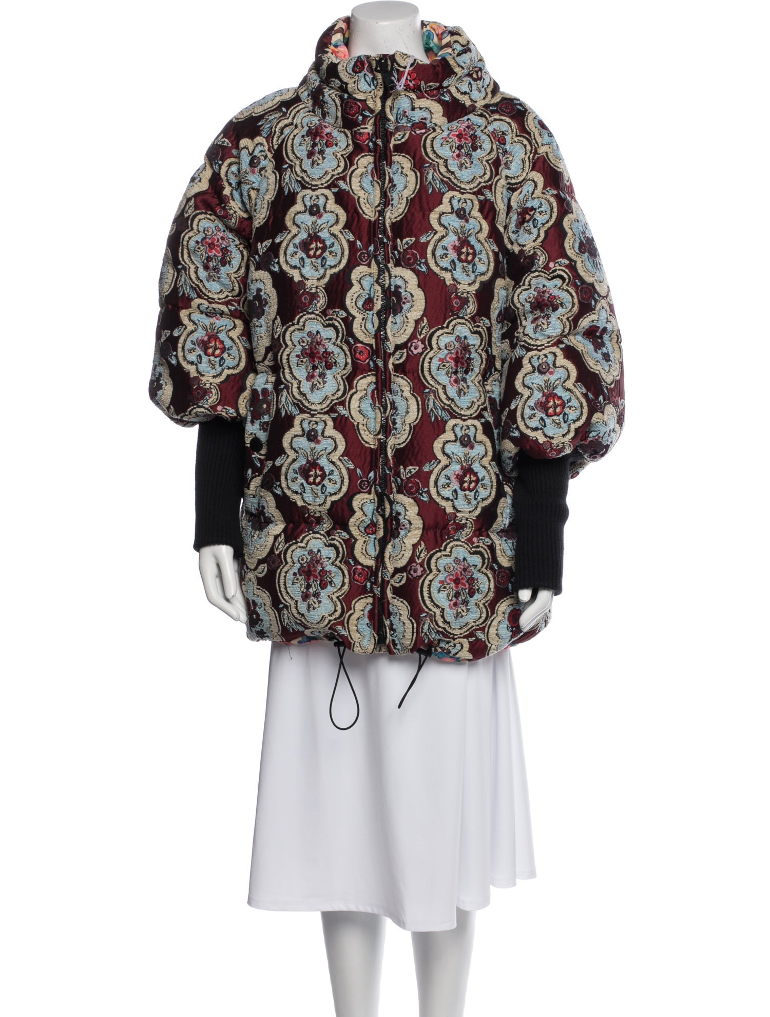 La DoubleJ Nylon Printed Faux Fur Coat w/ Tags