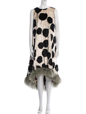 La DoubleJ Polka Dot Print Midi Length Dress