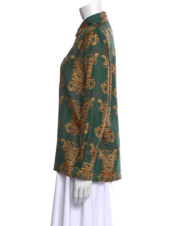 La DoubleJ Silk Printed Button-Up Top