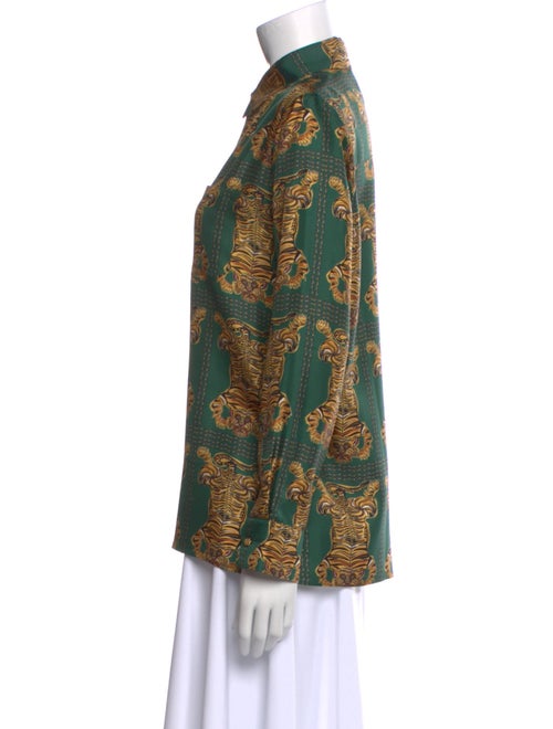 La DoubleJ Silk Printed Button-Up Top
