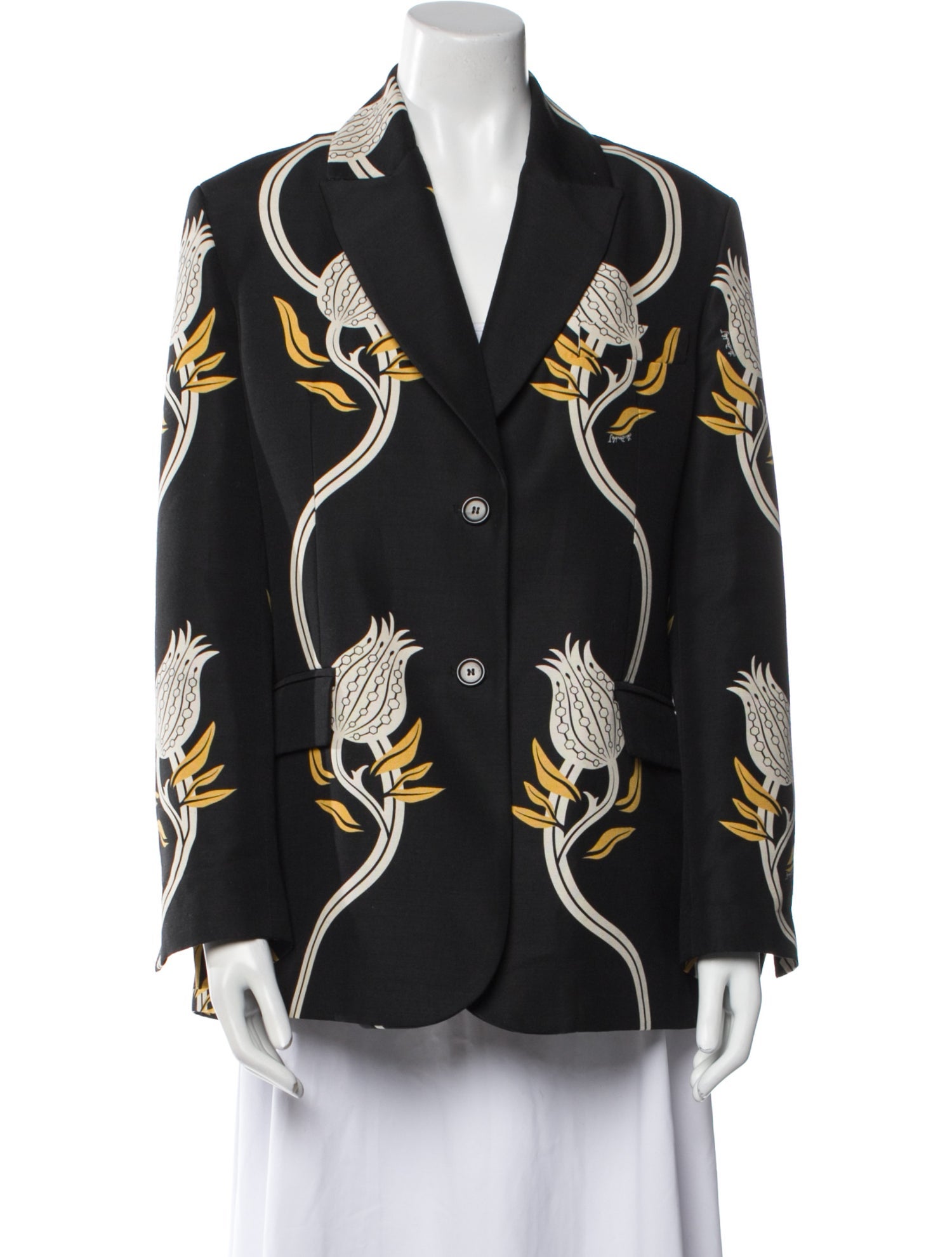 La DoubleJ Wool Floral Print Blazer