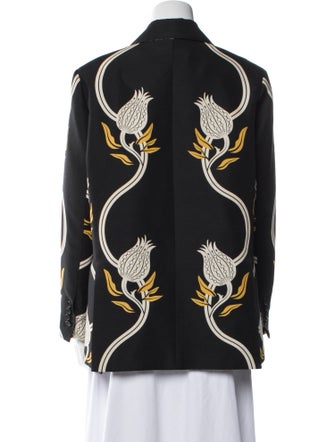 La DoubleJ Wool Floral Print Blazer