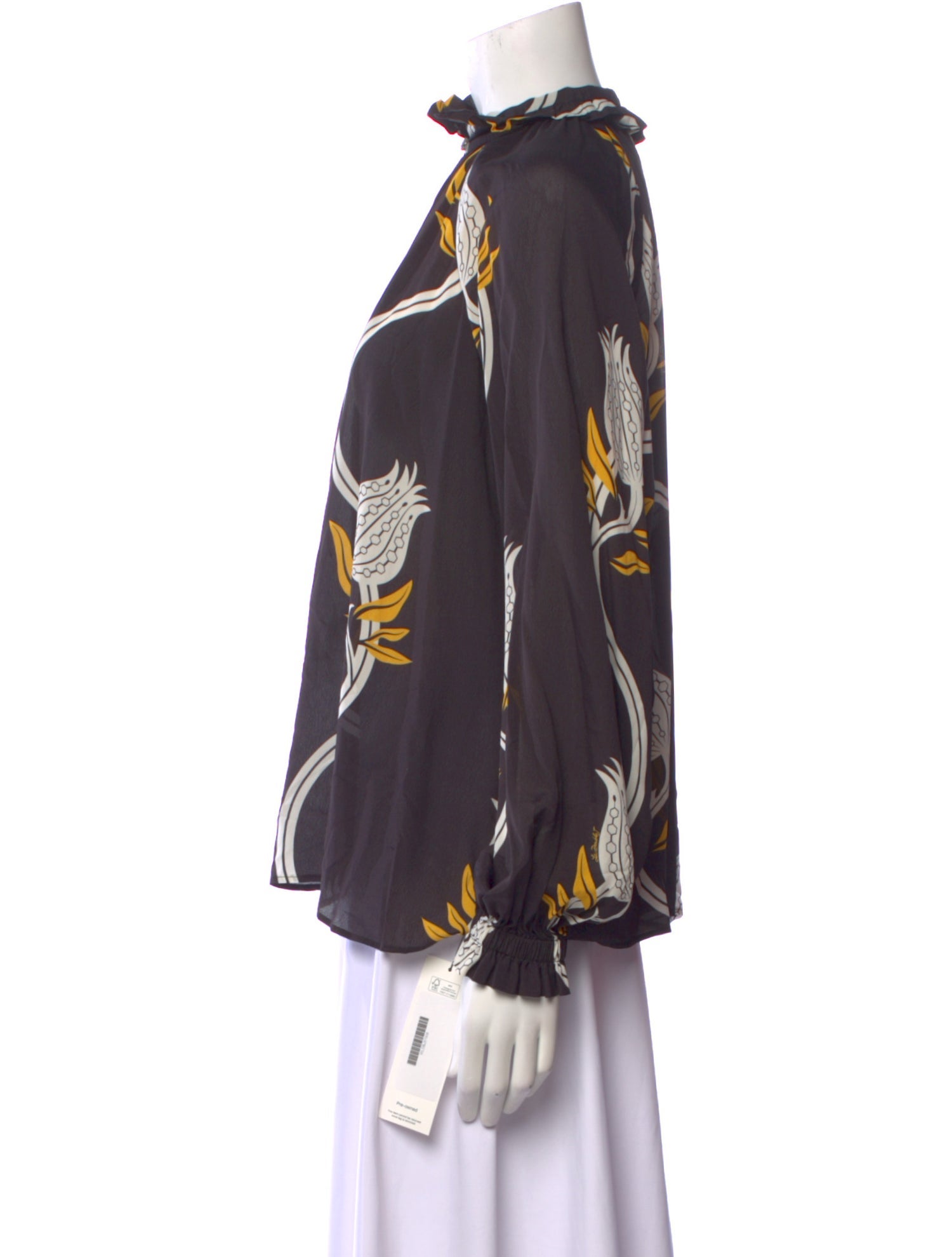 La DoubleJ Printed Mock Neck Blouse