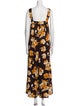 La DoubleJ Floral Print Square Neckline Jumpsuit