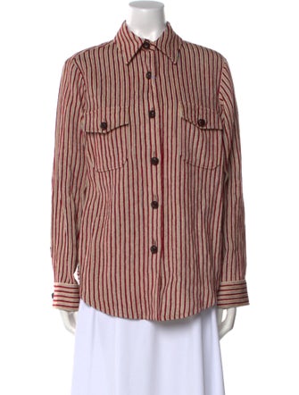 La DoubleJ Striped Long Sleeve Button-Up Top