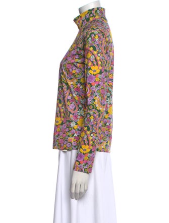 La DoubleJ Printed Mock Neck Blouse