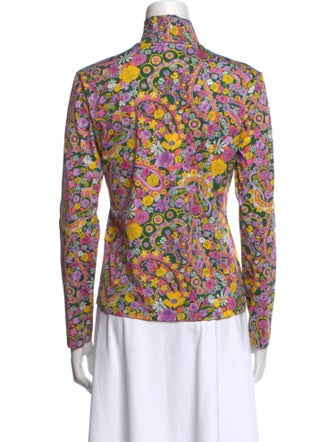 La DoubleJ Printed Mock Neck Blouse