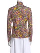 La DoubleJ Printed Mock Neck Blouse