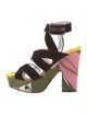 La DoubleJ Velvet Printed Gladiator Sandals