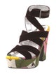 La DoubleJ Velvet Printed Gladiator Sandals