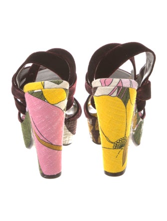 La DoubleJ Velvet Printed Gladiator Sandals