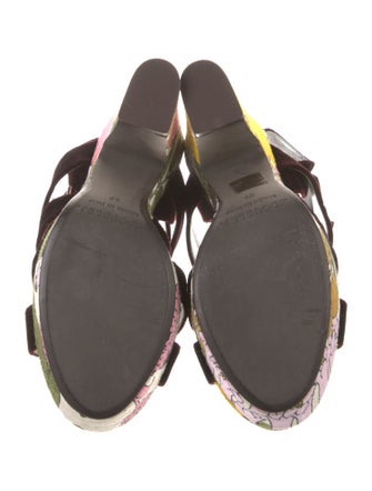 La DoubleJ Velvet Printed Gladiator Sandals