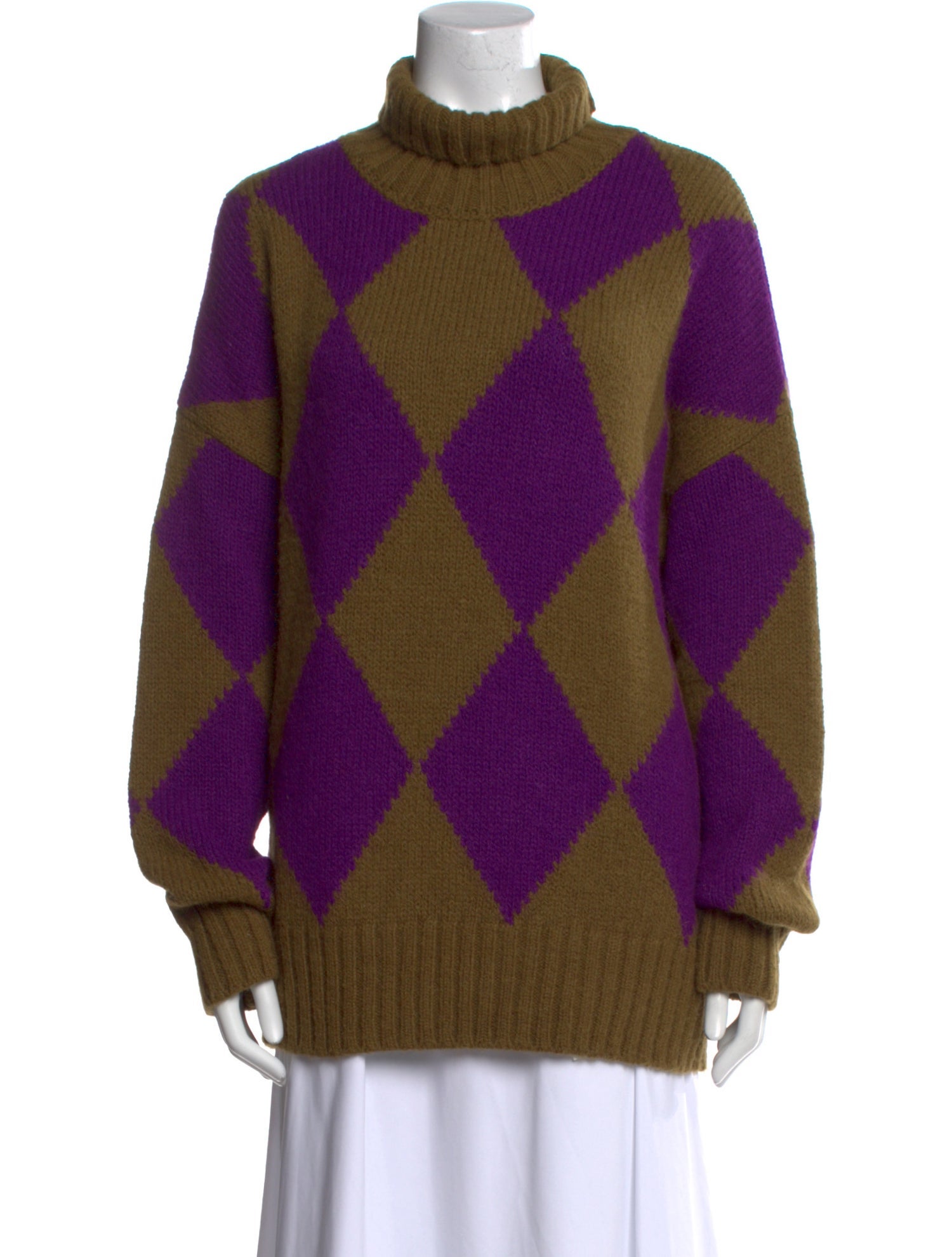 La DoubleJ Plaid Print Turtleneck Sweatshirt