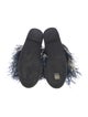 La DoubleJ Satin Feather Trim Mules