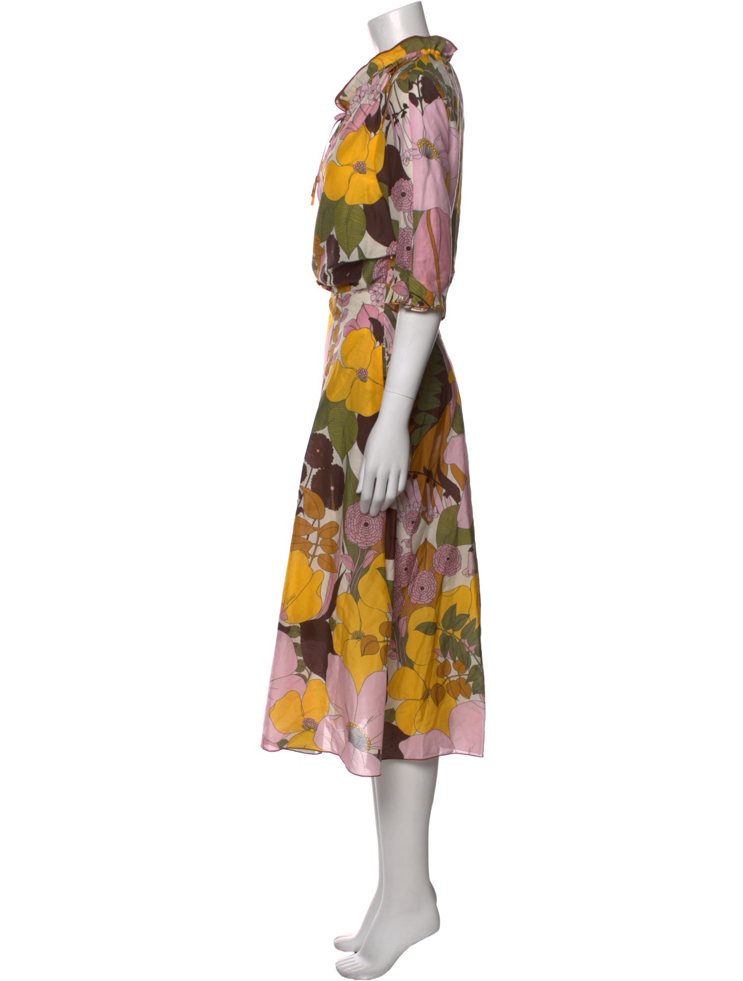 La DoubleJ Floral Print Midi Length Dress