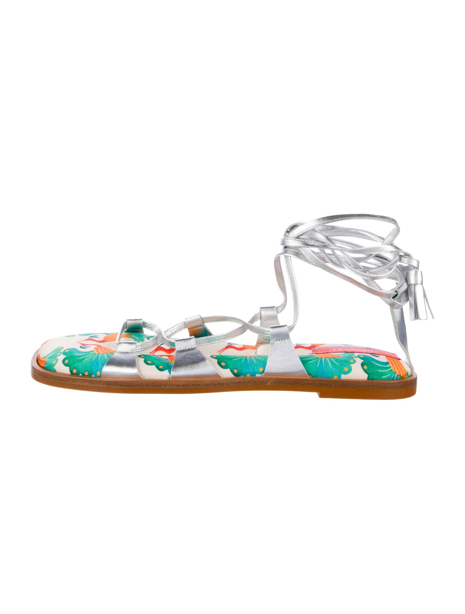 La DoubleJ Leather Printed Sandals
