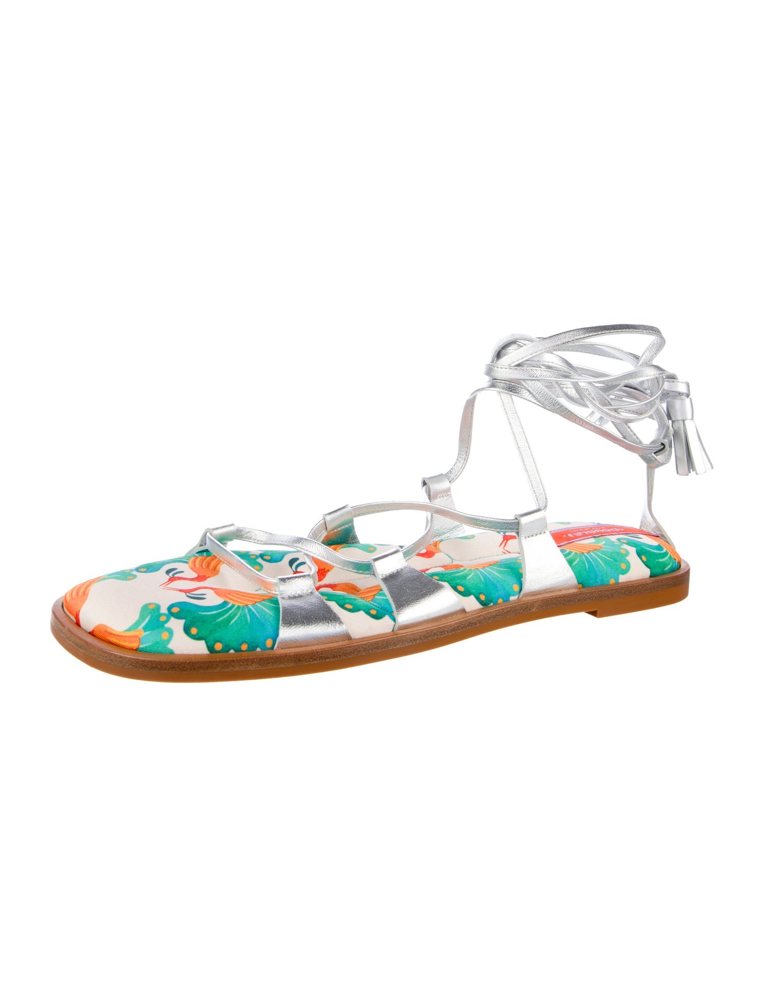 La DoubleJ Leather Printed Sandals
