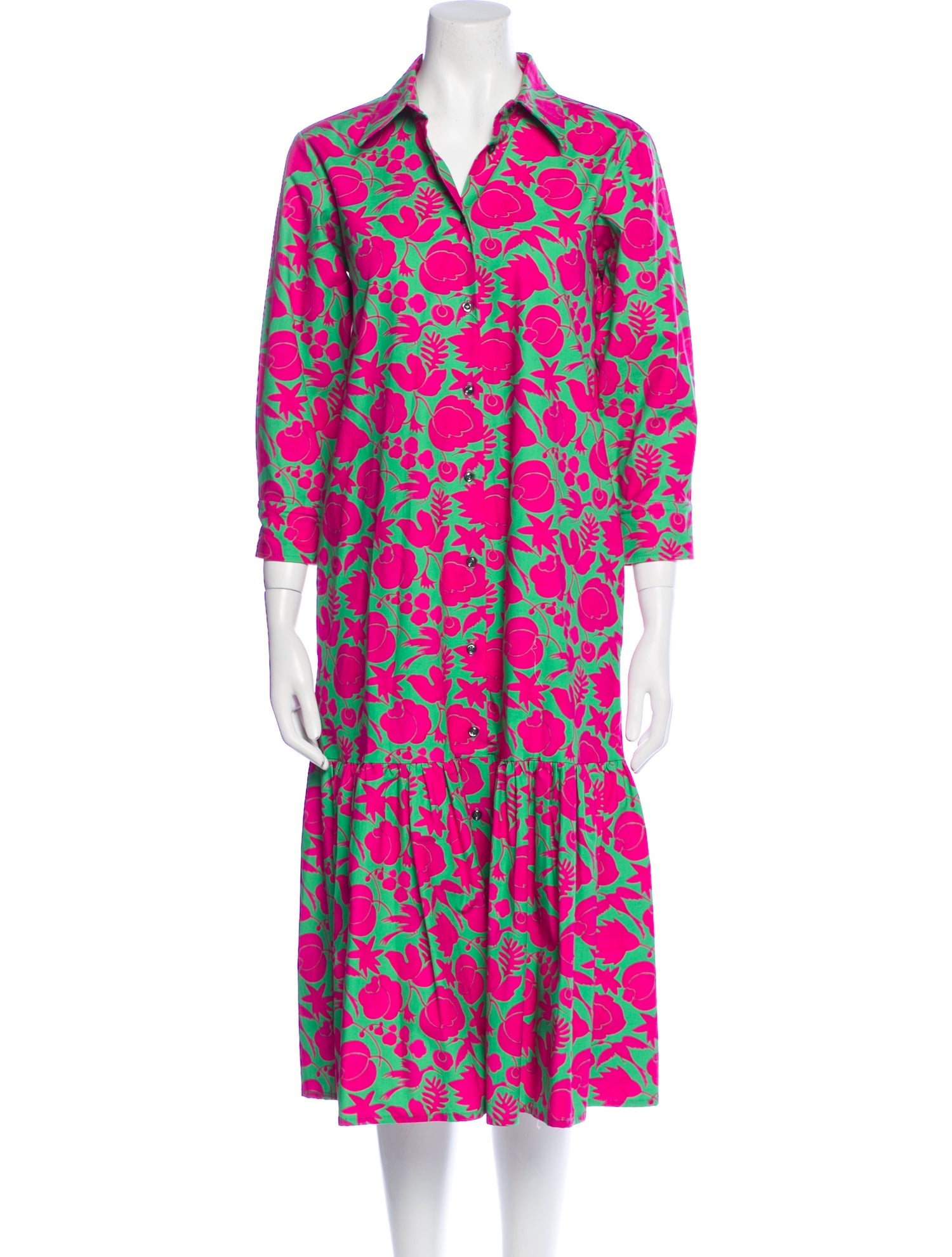 La DoubleJ Floral Print Midi Length Dress