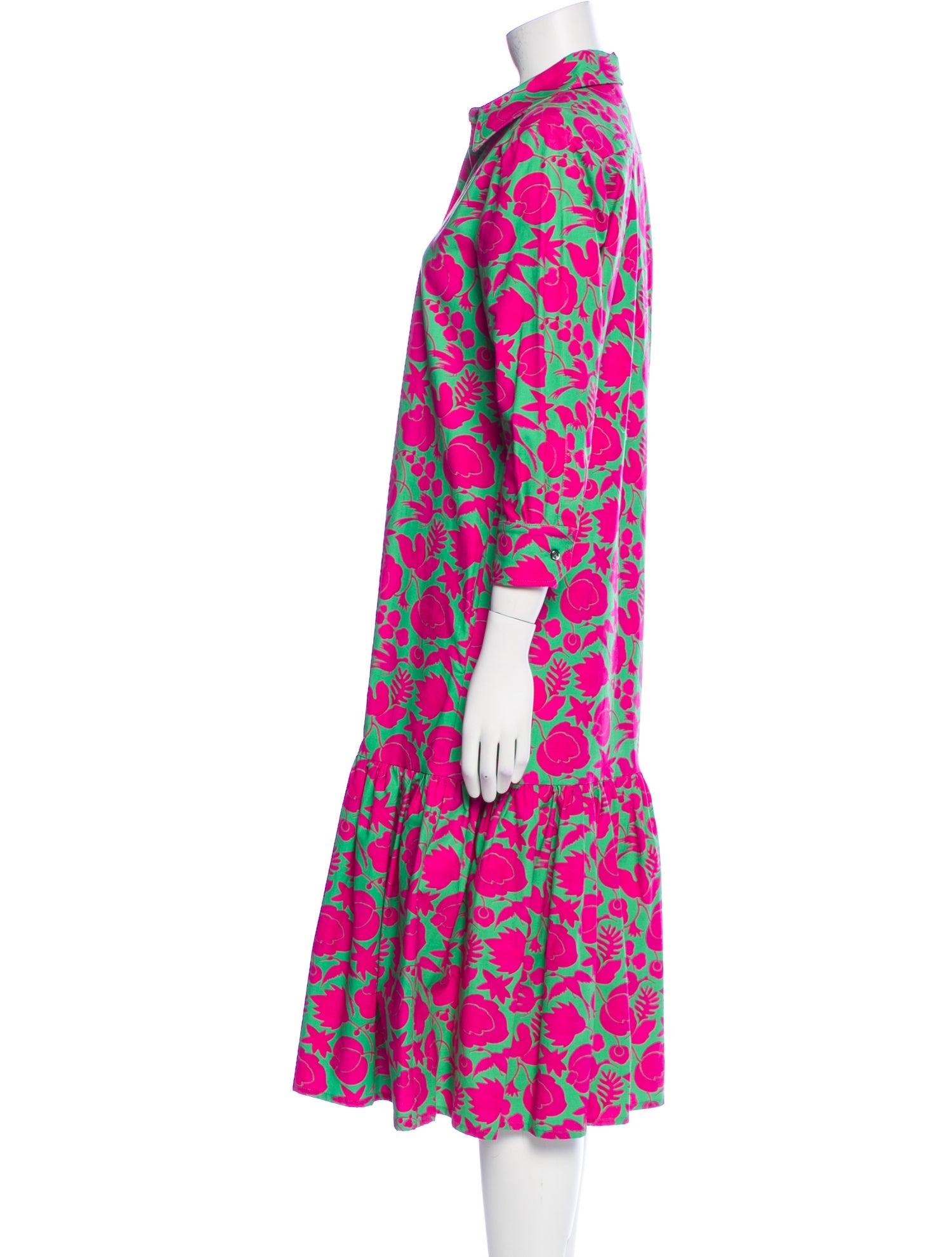 La DoubleJ Floral Print Midi Length Dress