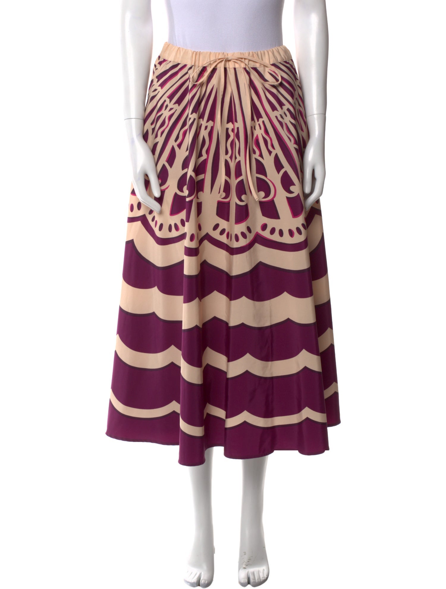 La DoubleJ Striped Midi Length Skirt