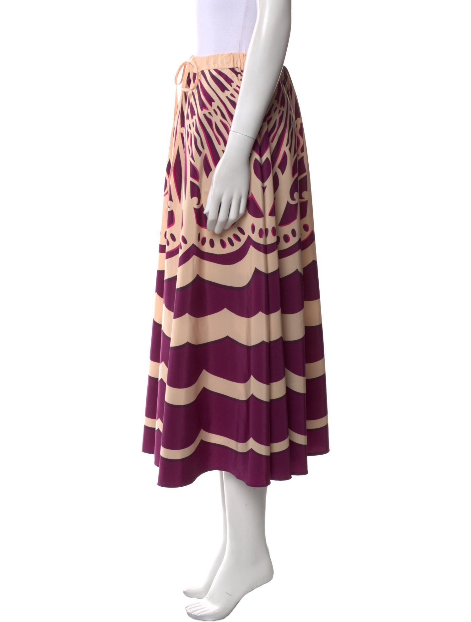 La DoubleJ Striped Midi Length Skirt