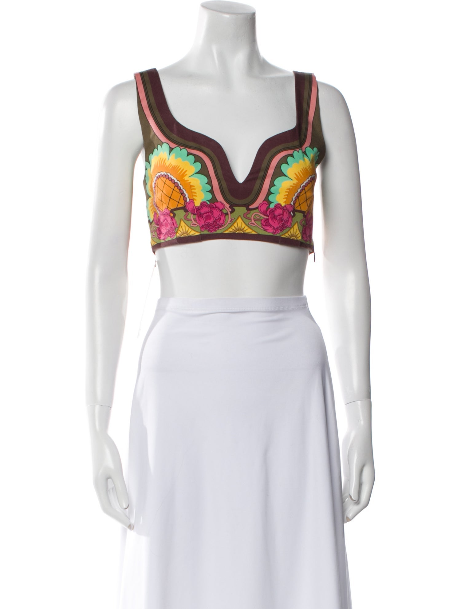 La DoubleJ Paisley Print Square Neckline Crop Top w/ Tags