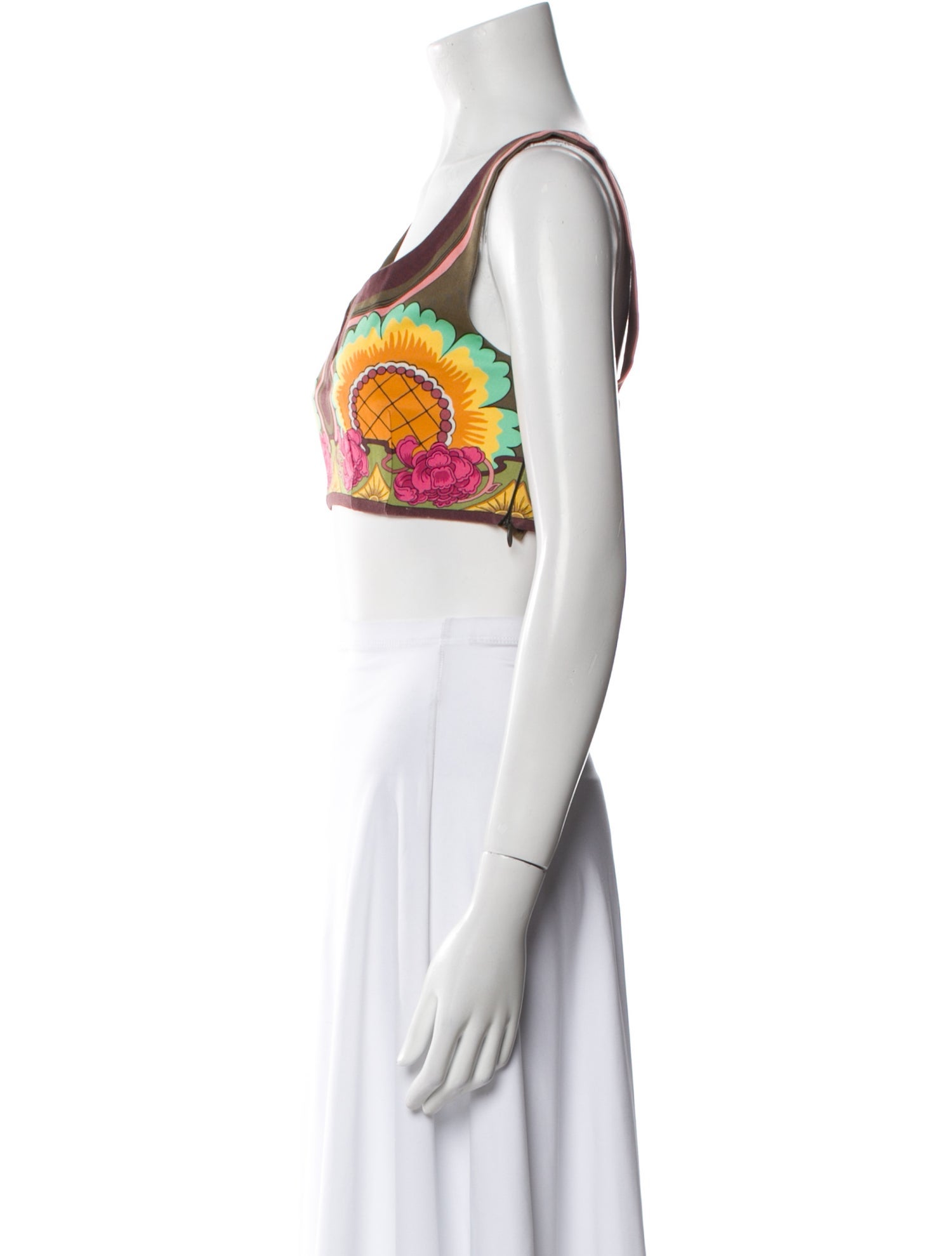 La DoubleJ Paisley Print Square Neckline Crop Top w/ Tags