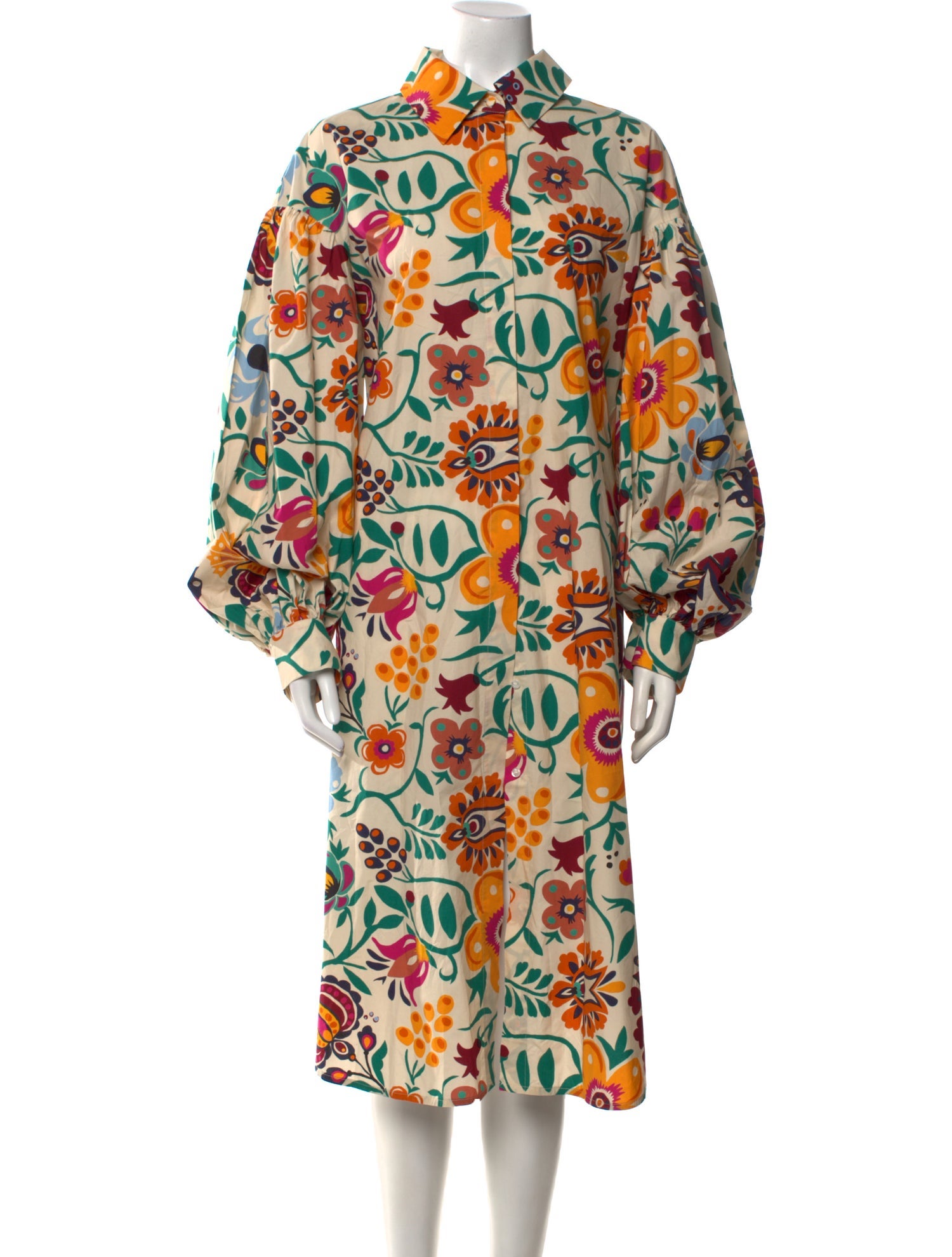 La DoubleJ Floral Print Midi Length Dress