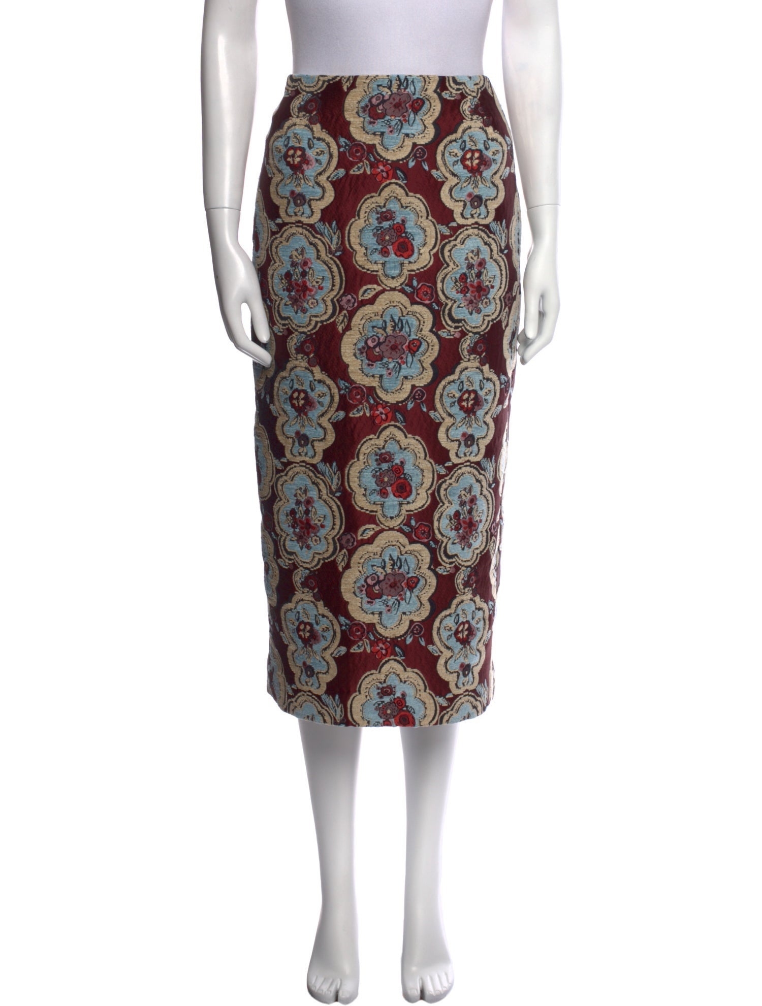 La DoubleJ Paisley Print Midi Length Skirt