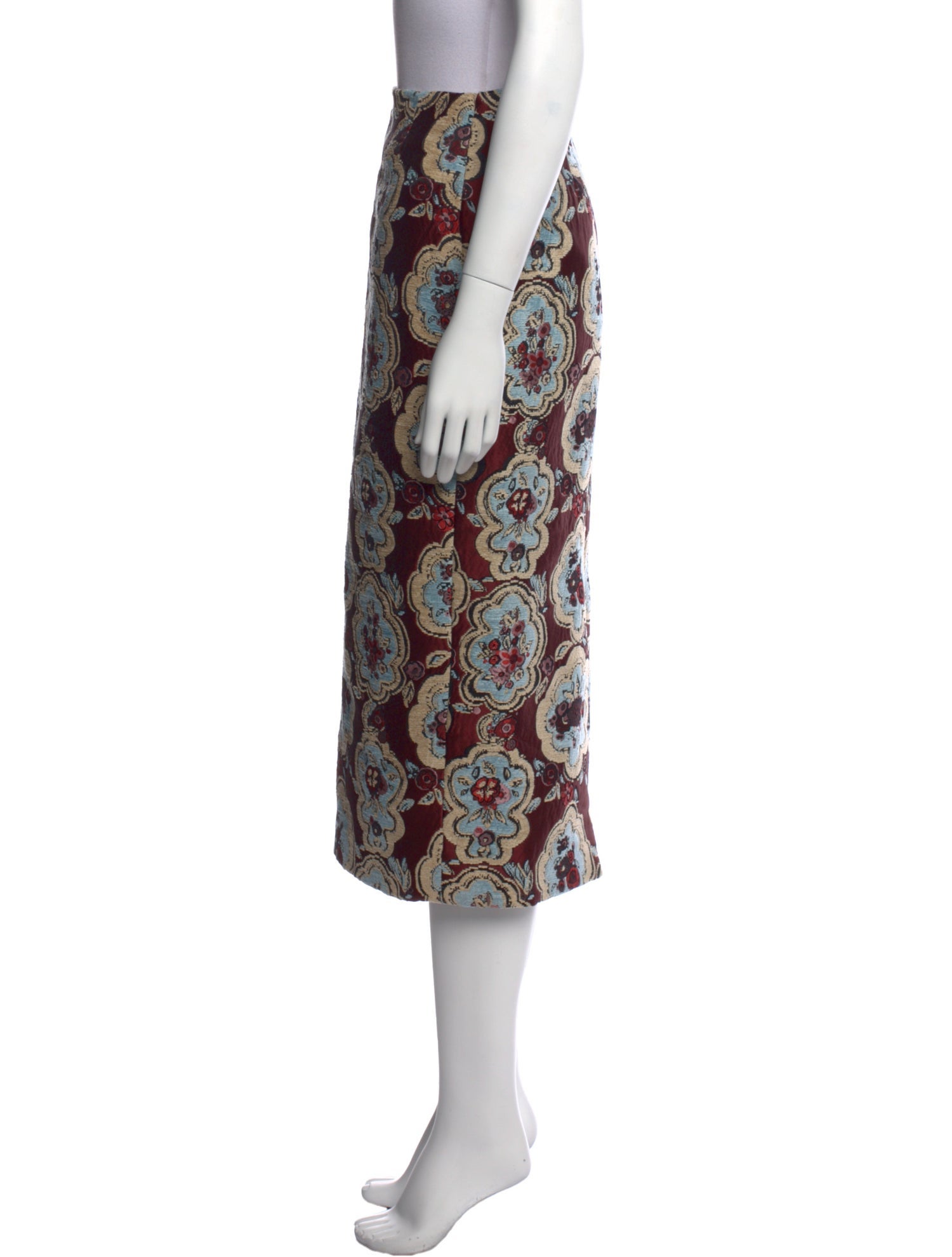 La DoubleJ Paisley Print Midi Length Skirt