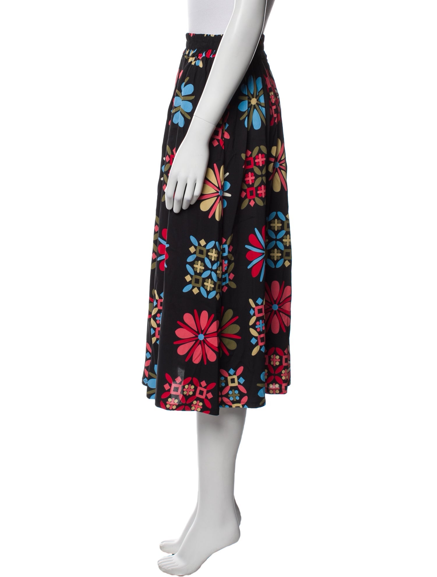 La DoubleJ Floral Print Midi Length Skirt