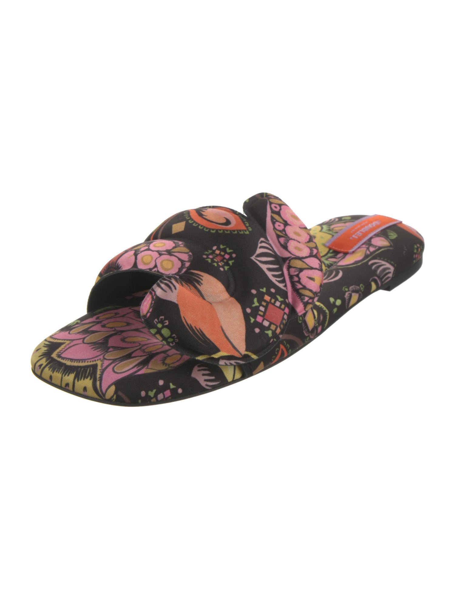 La DoubleJ Floral Print Slides