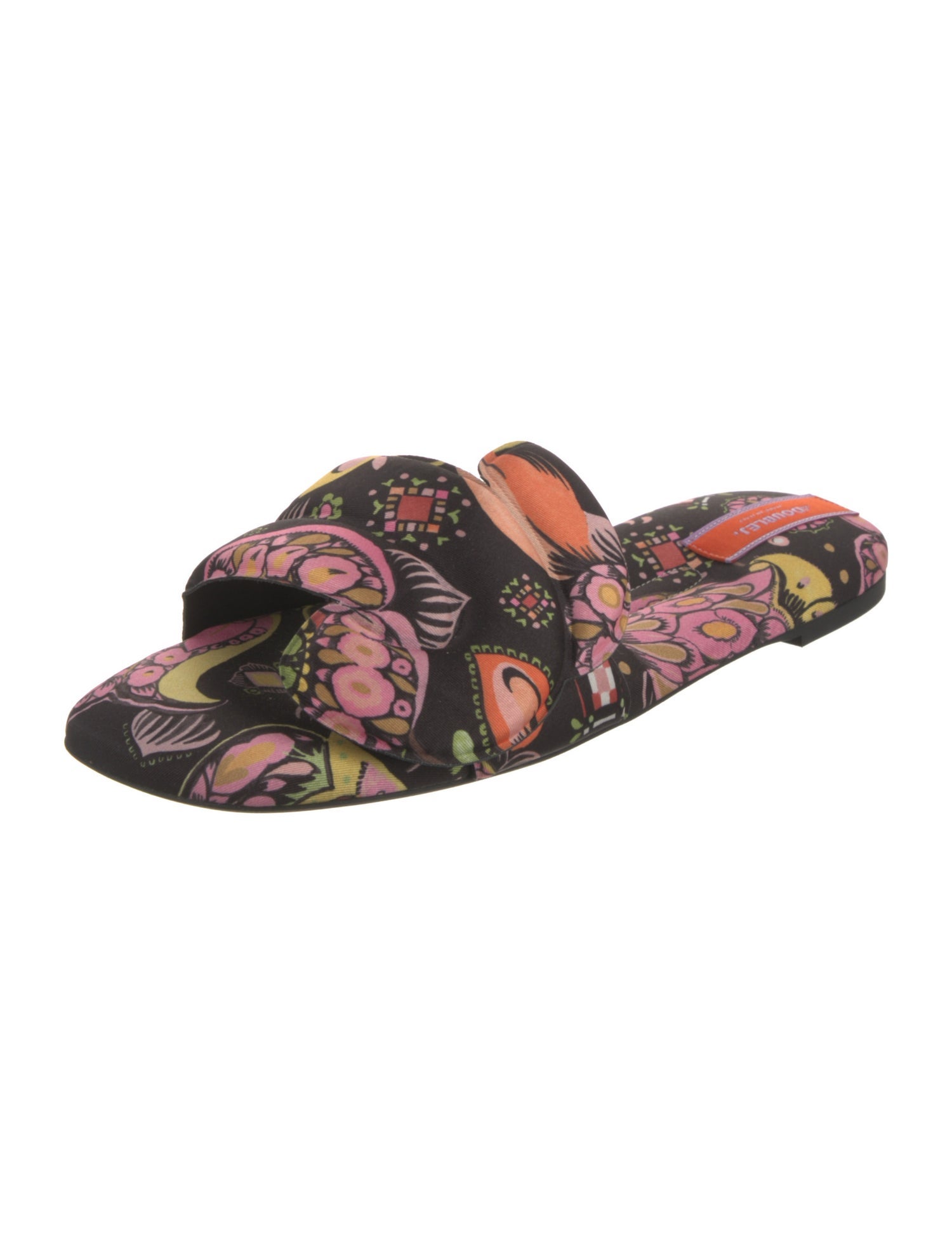 La DoubleJ Floral Print Slides